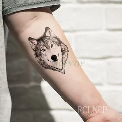 Waterproof Temporary Tattoo Sticker Wolf Wolves Head Animal Neck Wrist Foot Hand  Flash Tatoo Fake Tattoos for Men Women Kids