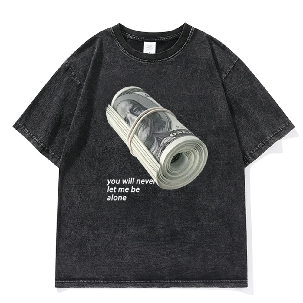 Bundle Of Banknotes Printed Men's T-shirt Casual Daily Holiday O Neck Regular Short Sleeve Slight Stretch Summer New