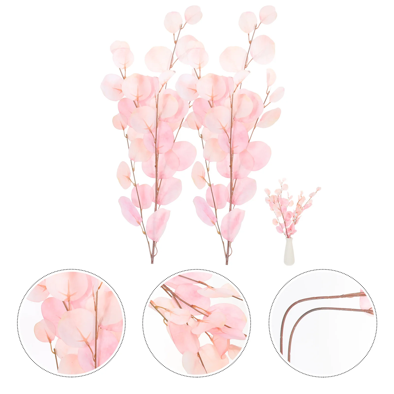 

2Pcs Artificial Eucalyptus Leaves Stems Premium Simulation Wedding Plant Decor Flower Arrangement Fake Eucalyptus Branch Home