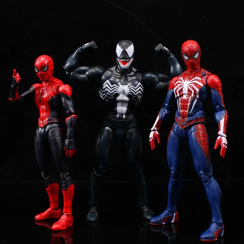 Gorące zabawki Marvel Avengers SHF Spider Man ulepszony garnitur PS4 edycja gry SpiderMan PVC figurka kolekcjonerska lalka Model prezent