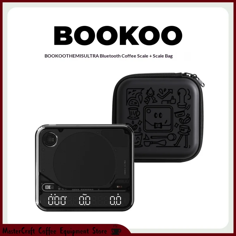 Bookoo Themis Ultra Waterproof Coffee Scale Black Digital Weighing Timer For Espresso Pour Over Coffee Making And Coffee Lovers