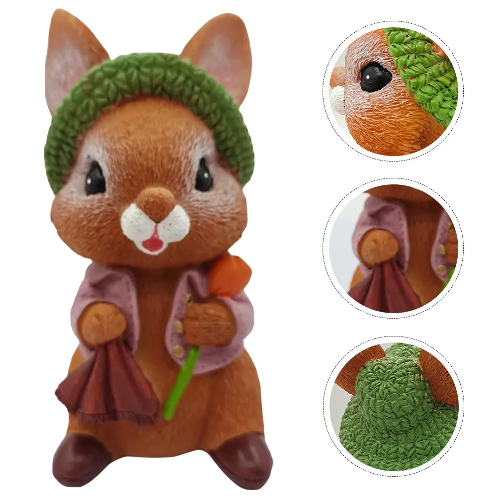 

Adorable Lifelike Resin Rabbit Decor for Easter Garden Home Porch Table Micro Landscape Decoration Small Bunny Ornament