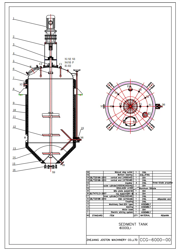 JOSTON Sedimentation Serbatoio Depurazione dell'acqua Filtrazione dell'acqua Precipitazione Rifiuti Liquidi Attrezzature per il trattamento Serbatoio di diacolazione)