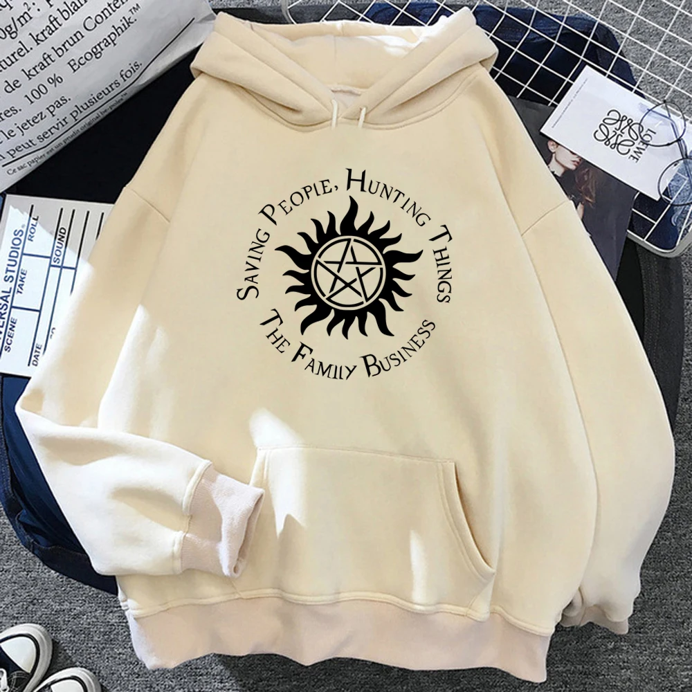 Supernatural hoodies women anime harajuku funny long sleeve top Hood pulls female streetwear tracksuit