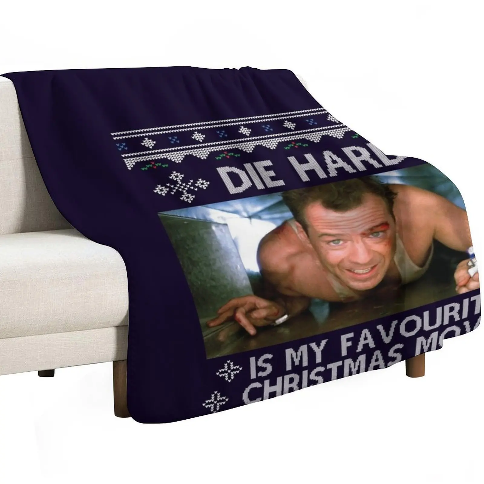Die Hard Is My Favourite Christmas Movie Throw Blanket Soft Comfort Blanket for Reading Watching TV