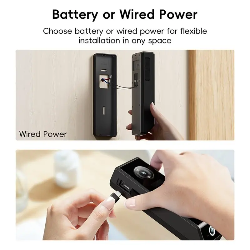 【BRILLIANT 】Dual Lens Video Doorbell Battery/Wired Power With Wireless Functionality, 2 Way Audio, Voice Changer, Chime