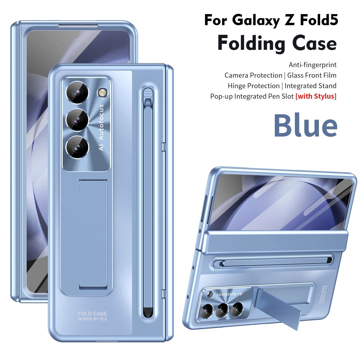 Samsung Galaxy Z Fold 4 5 6 7 hoesje met S Pen houder & scharnierbescherming, inclusief screenprotector, anti-val bescherming voor Z Fold 7 6 5