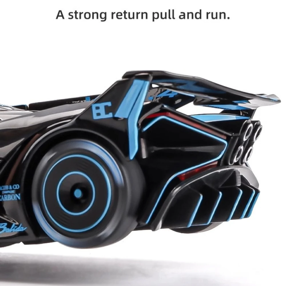 Jouet de voiture de sport BOLIDE atlantique 1:24, modèle en alliage moulé sous pression, son et lumière, modèles de véhicules miniatures, jouets pour enfants, cadeaux de loisirs