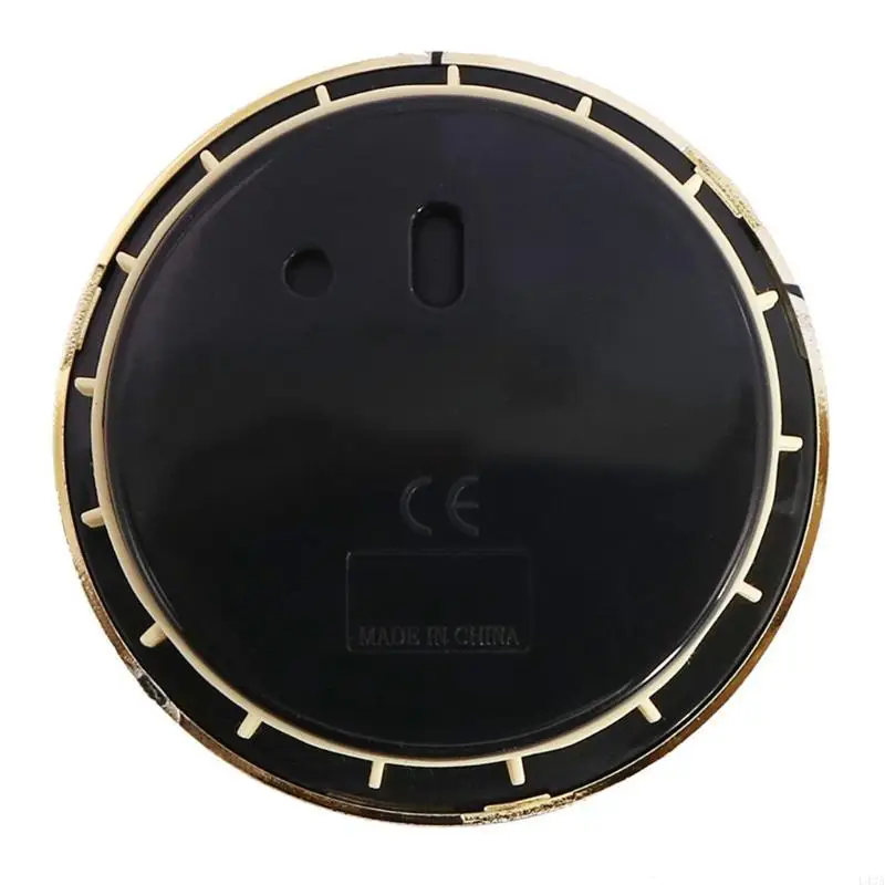 L43A 2.76 Inch Clock Insert Fit-up Golden Bezel White Dial Battery Operated