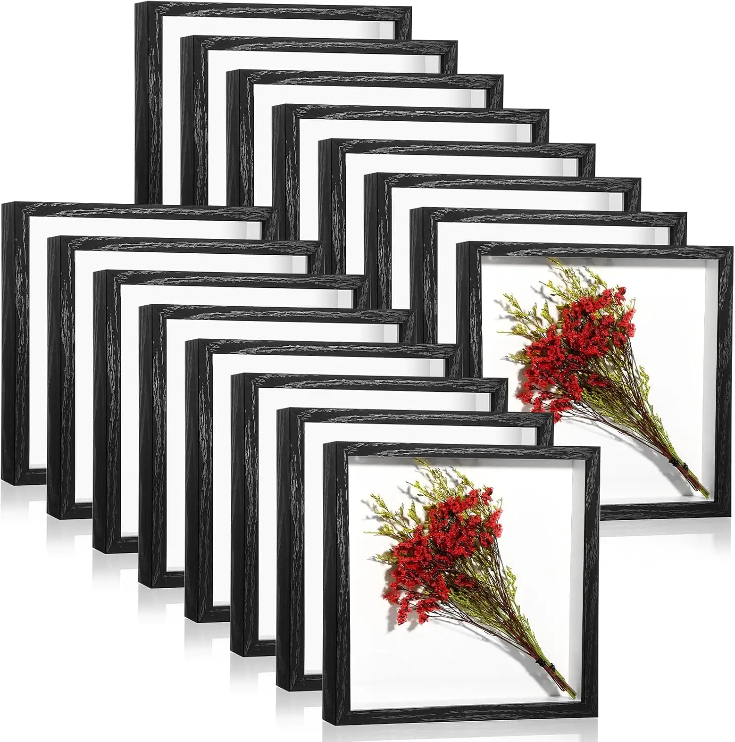

16 Pack Shadow Box Frame Display Case Picture Frame for Wedding Bouquet, Teacher Crafts, Photo, Ticket, Valentine, Mother