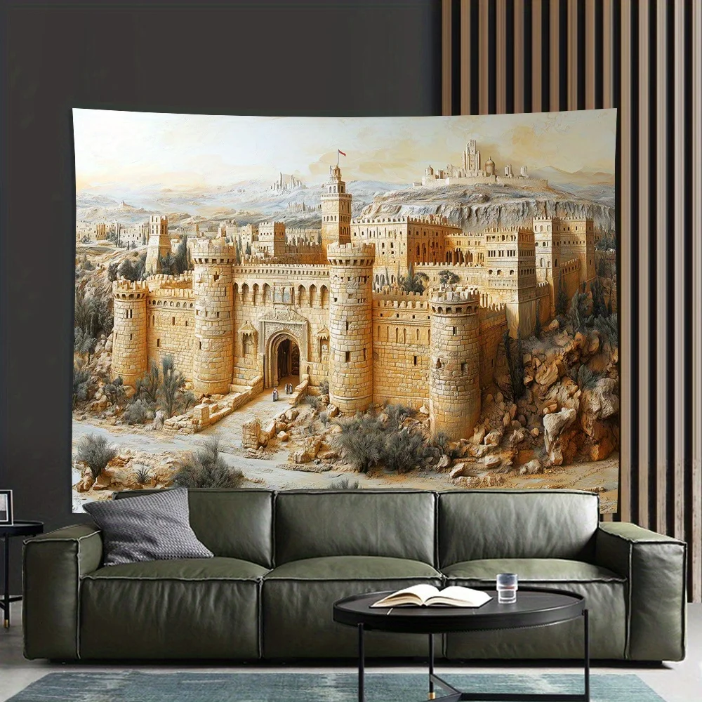 Amman Castle Theme Digital printing polyester wall hanging tapestry decorative Living room bedrooms Office background gift