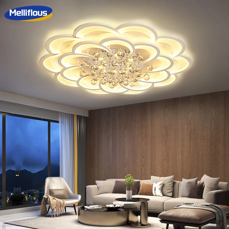 

Modern Large Flower Shape Ceiling Light LED Dimmable Flush Mount Hanging Fixture Living Room Bedroom Children's Room Chandelier