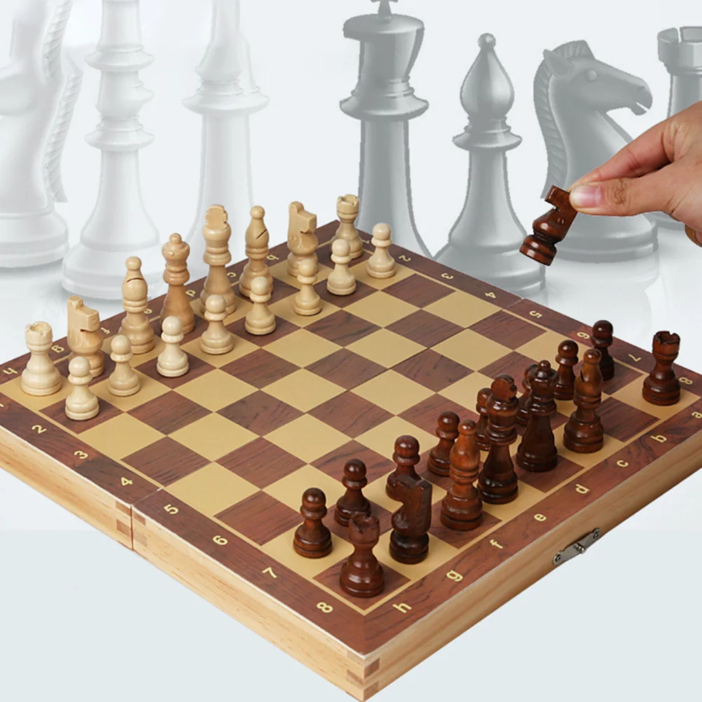 Fold Magnetic Chess Student Children’s Game Wood Foldable Board Family Plaything