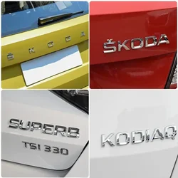 For Skoda FABIA KAMIQ KAROQ KODIAQ OCTAVIA RAPID SUPERB YETI Car Trunk Letters Emblem Logo Sticker Front Rear Badge Glossy Black