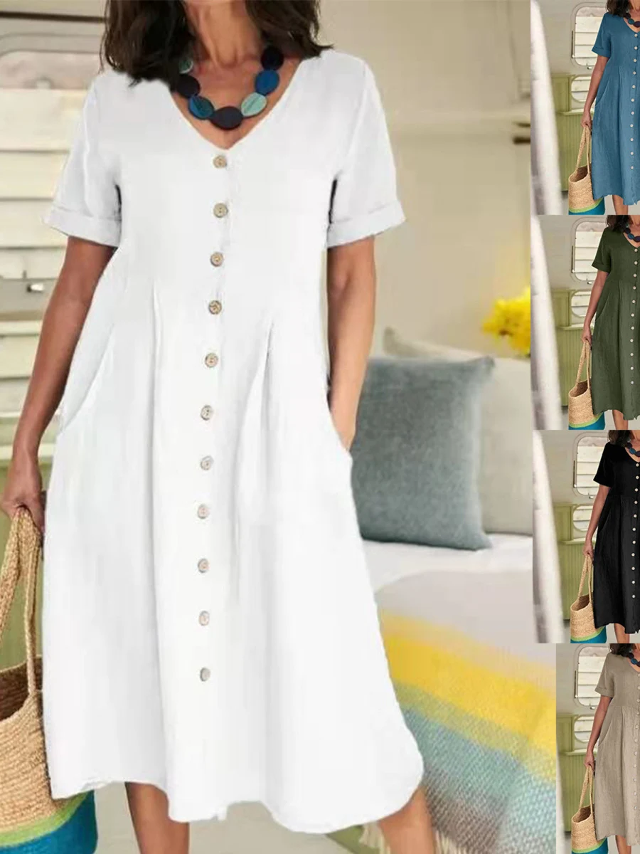 Taille haute coupe ample ort Sve couleur Dr décontracté printemps été femmes t-shirt Dr a-ligne jupe tissu mince