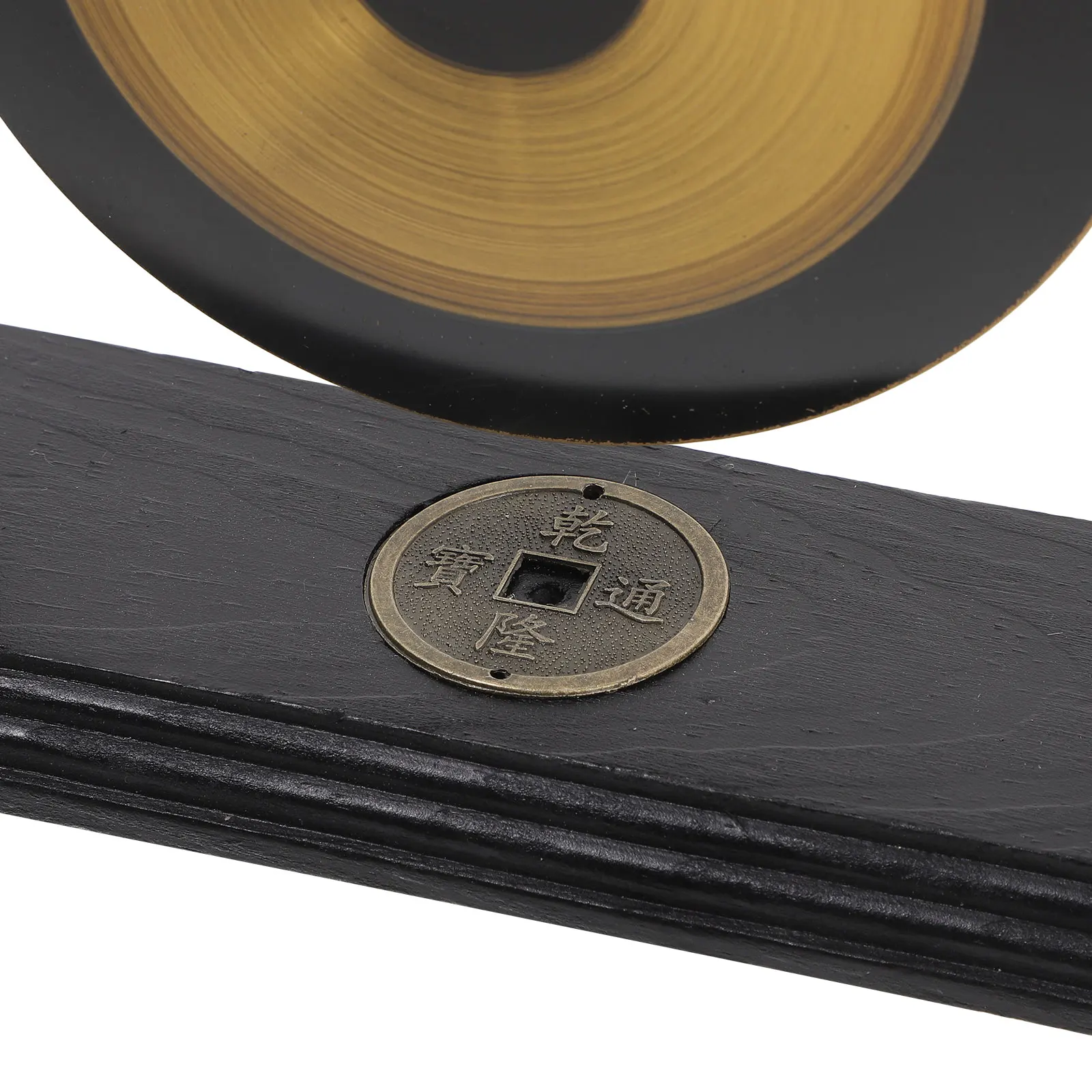 

1 set Brass Gong Decor Desktop Adorn Home Ornament Double Color Copper Gong Feng Shui Craft Non Fading Toy Instrument
