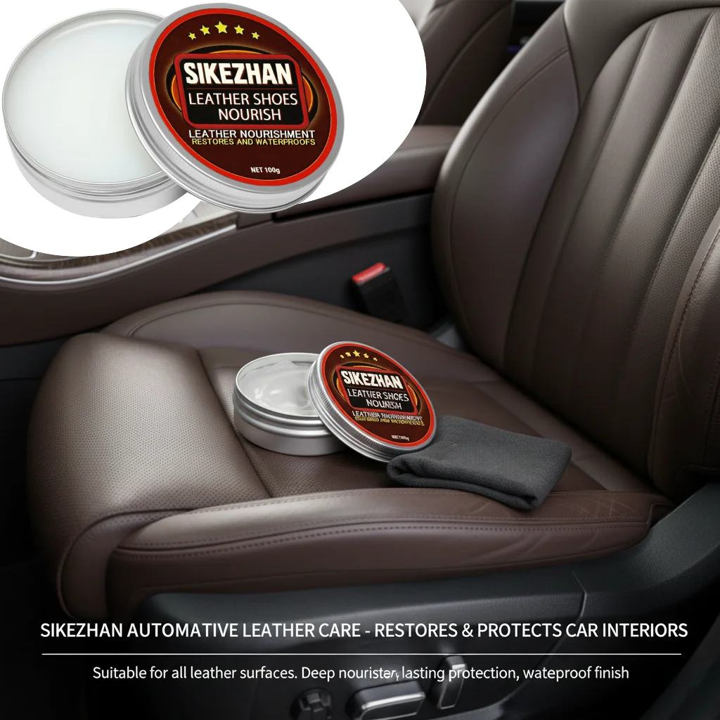 Car Leather Care Cream Natural Transparent Odorless Leather Conditioner Balm Universal for All Colors Protect Nourish Car Seats
