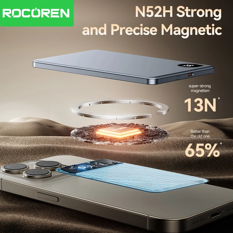 Rocoren 10000mAh Magnetic PowerBank: Fast Charging & Portable Charger for iPhone 17/16 Pro Max at Just .71!