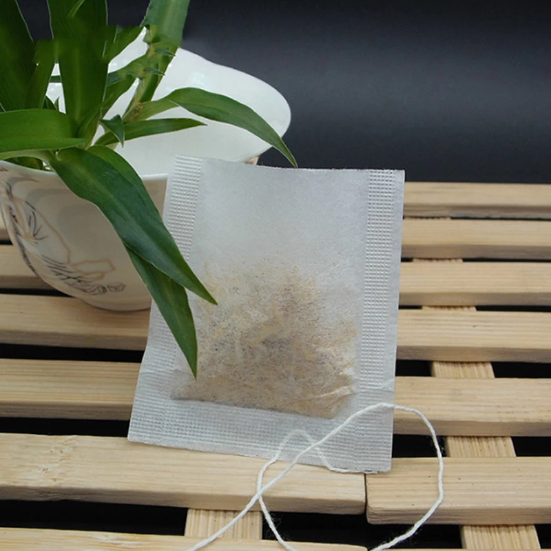 New Heat Seal Filter Paper Empty Tea Bag For Herb Loose Teabags With White Tag 100pcs/Lot