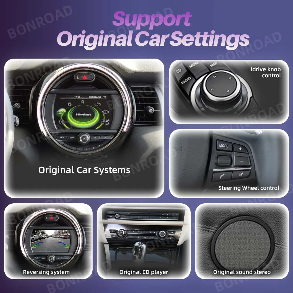 BONROAD Wireless Carplay Android Auto Interface Module For BMW MINI NBT R55 R56 R57 R58 R59 R60 R61 F54 F55 Mirror Link Navigation Bluetooth Decoder Box