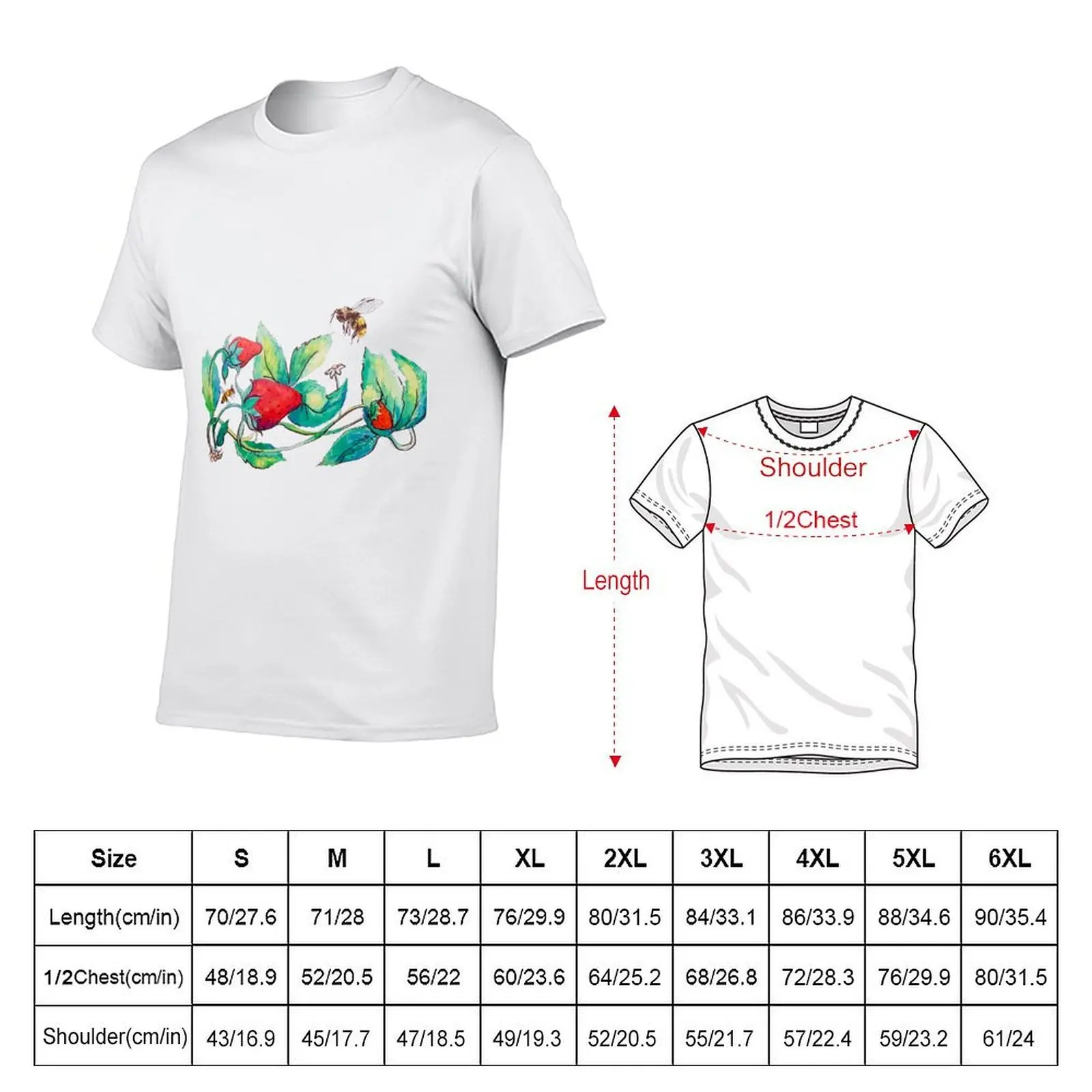 Strawberry Plant T-Shirt man t shirts for men t shirts cotton 100% T-Shirt