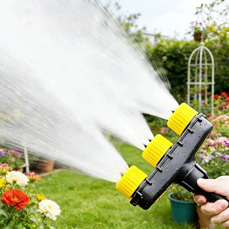 Garden Nozzle Lawn Watering Sprinkler 3 Head Water Mist Nozzle For 1