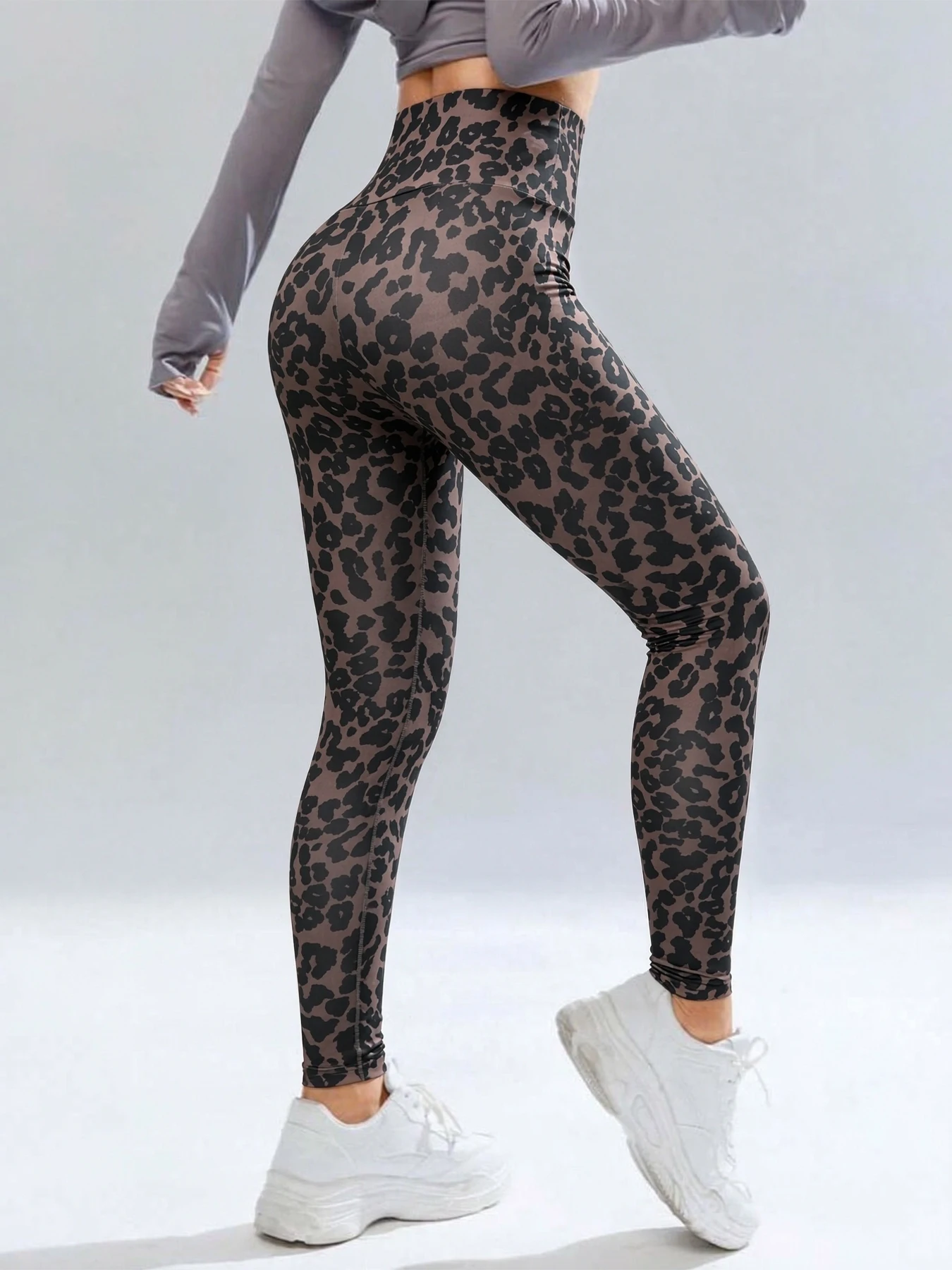 High Waisted Workout Leggings, Women Sportwear Jeggings Elastic Pants Leopard Spring Summer Printed Stripe Sexy Fitness Leggins