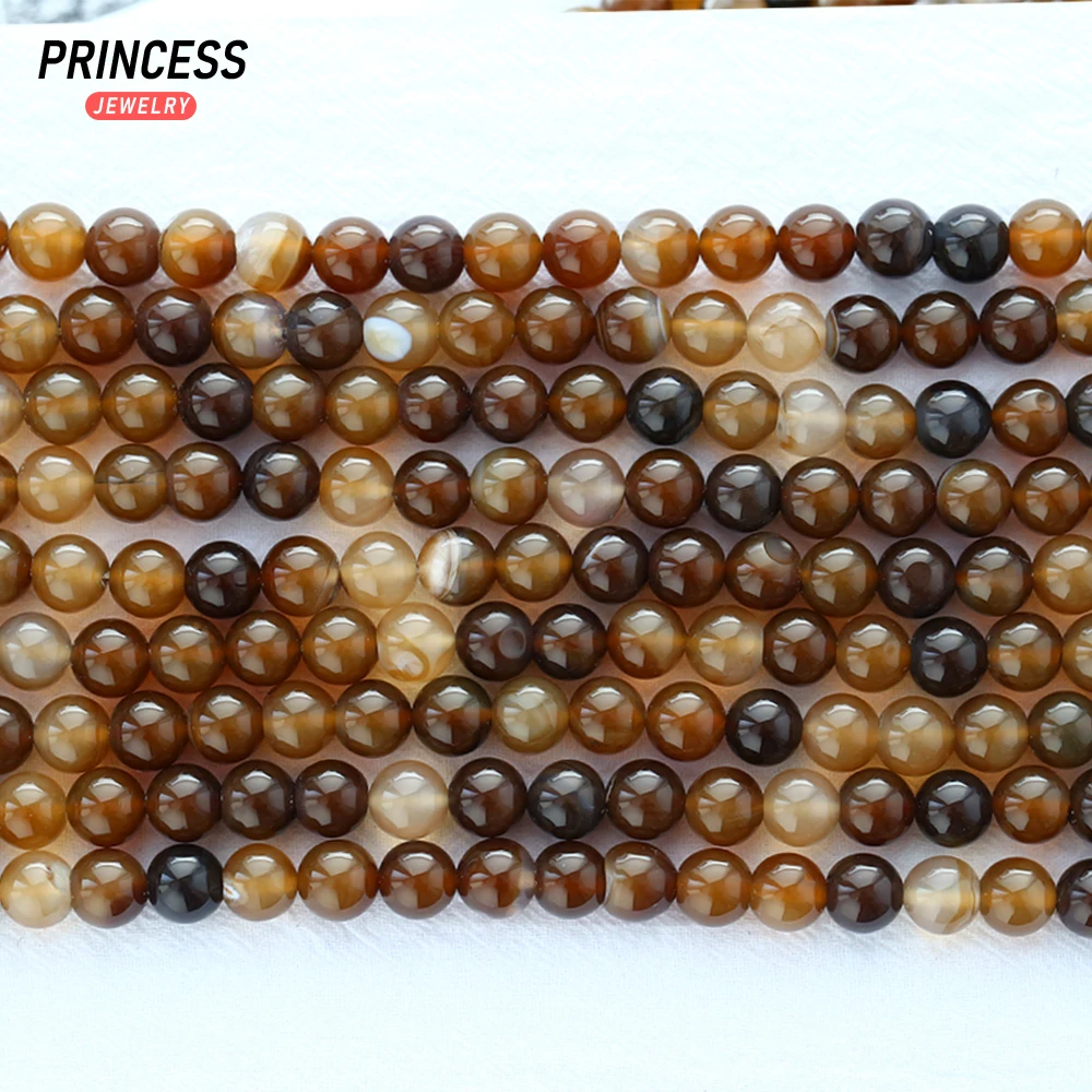 Natural Coffee Agate Onyx Stone Beads for Jewelry Making Bracelet Necklace DIY Beads Wholesale Charm Stone Beads Accessori