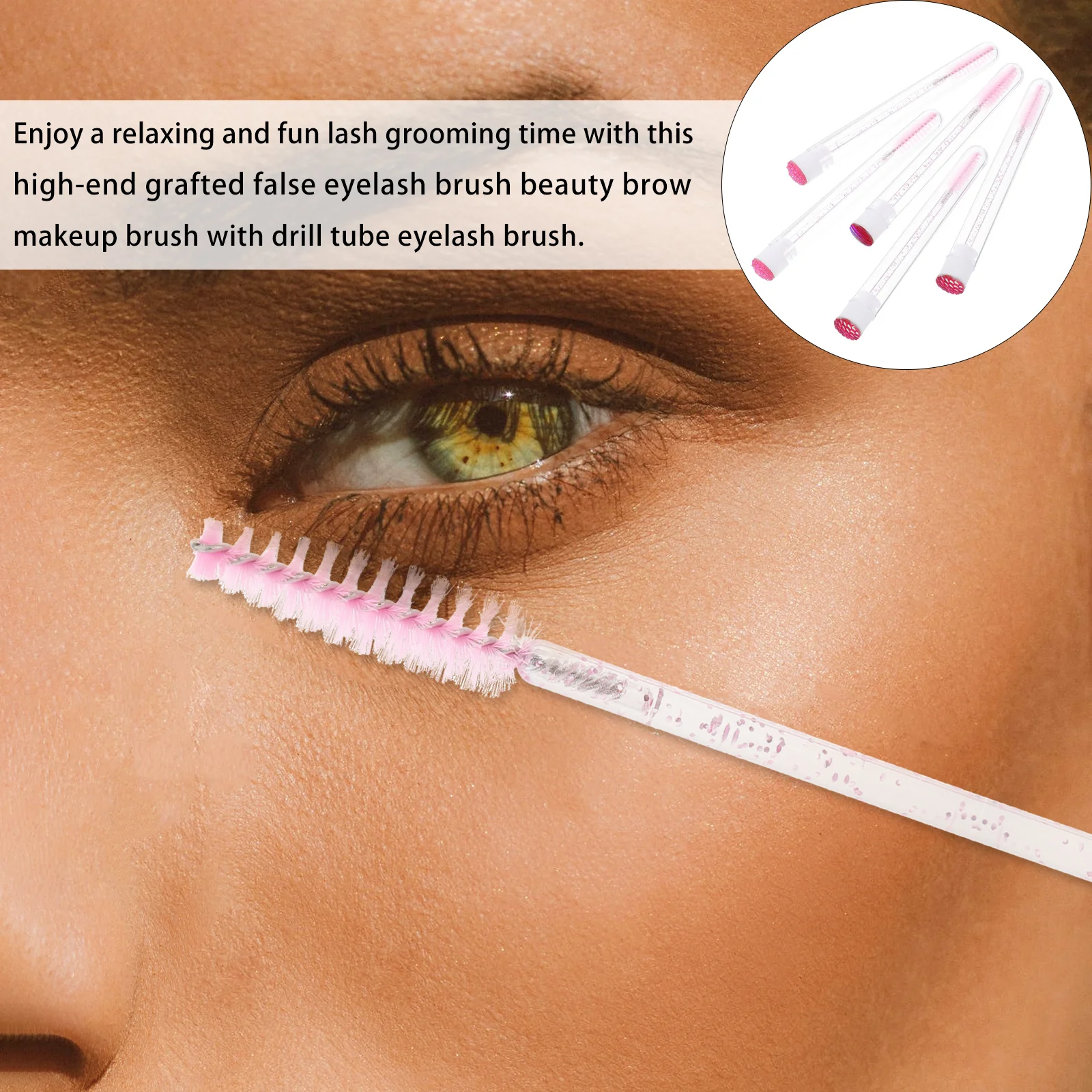 Brosse à cils colorée en strass, recourbe-cils pour usage domestique et magasin, petit Tube en Fiber Pp, outil de beauté propre, brosse de maquillage, 10 pièces