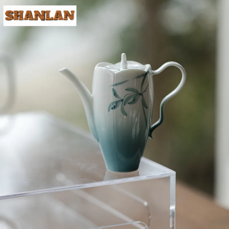 

180ml Hand-painted Orchid Teapot Handmade Tea Infuser Pot Household Tea Maker Kettle With Ball Hole Green Tea Cha Decoration
