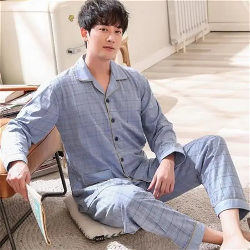 Sleepwear Men\'s Clothing Homewear Autumn Winter Thin Elegant Comfortable Casual Simple Stylish Versatile Loose Fit Large Size