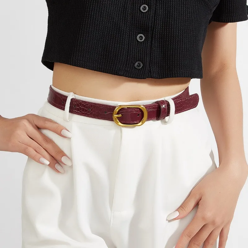 New Stylish Versatile and Elegant Women's Bel  Korean-Style Light Luxury Sophisticated Everyday Denim Buckle Belt