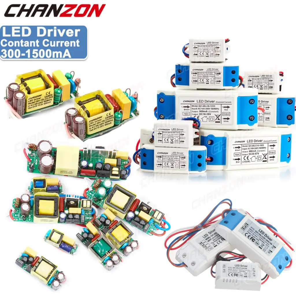 Constant Current Led Driver 6W 10W 20W 36W 50W 300Ma 600Ma 900Ma 1500Ma Power Supply Low Voltage Lighting Adapter