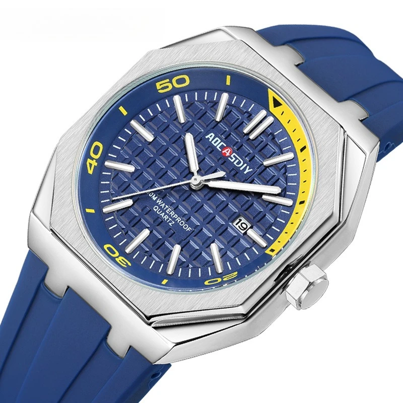 

Высококачественные мужские кварцевые часы с квадратным циферблатом, современный спортивный стиль, ночные светящиеся стрелки и практичные функции календаря