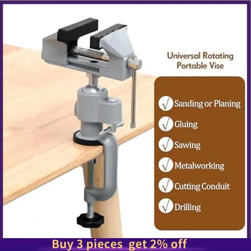 

2 Bench Vise Rotate Portable Clamp Vise For Crafting,Woodworking, Modeling,Sculpting, Painting, Drilling