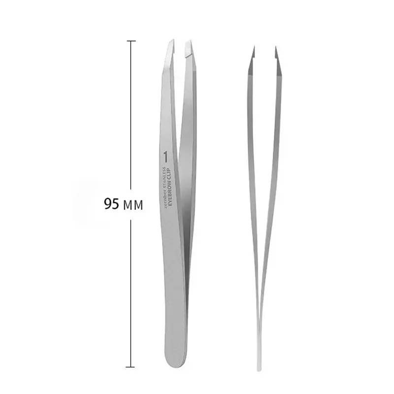 Stainless Steel Eyelash Extension Double Eyelid Application Eyebrow Tweezers Angled Eyebrow Clip Hair Removal Cosmetic Tools