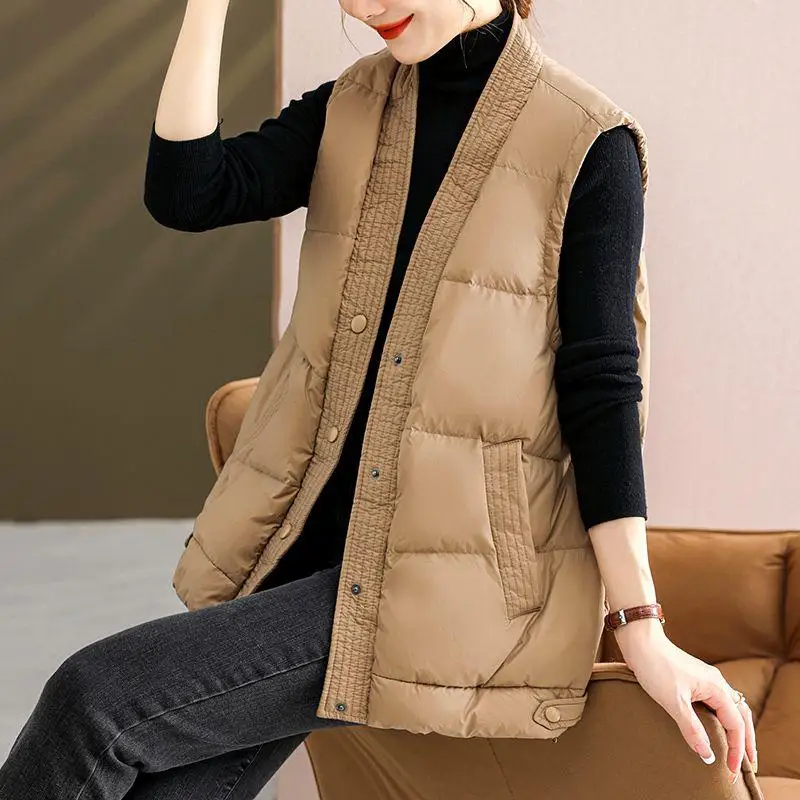 

Женский пуховый жилет, тонкий ду-пух Jaet, универсальная верхняя одежда с v-образным вырезом для зимы, осени и весны, модный крой для поездок на работу