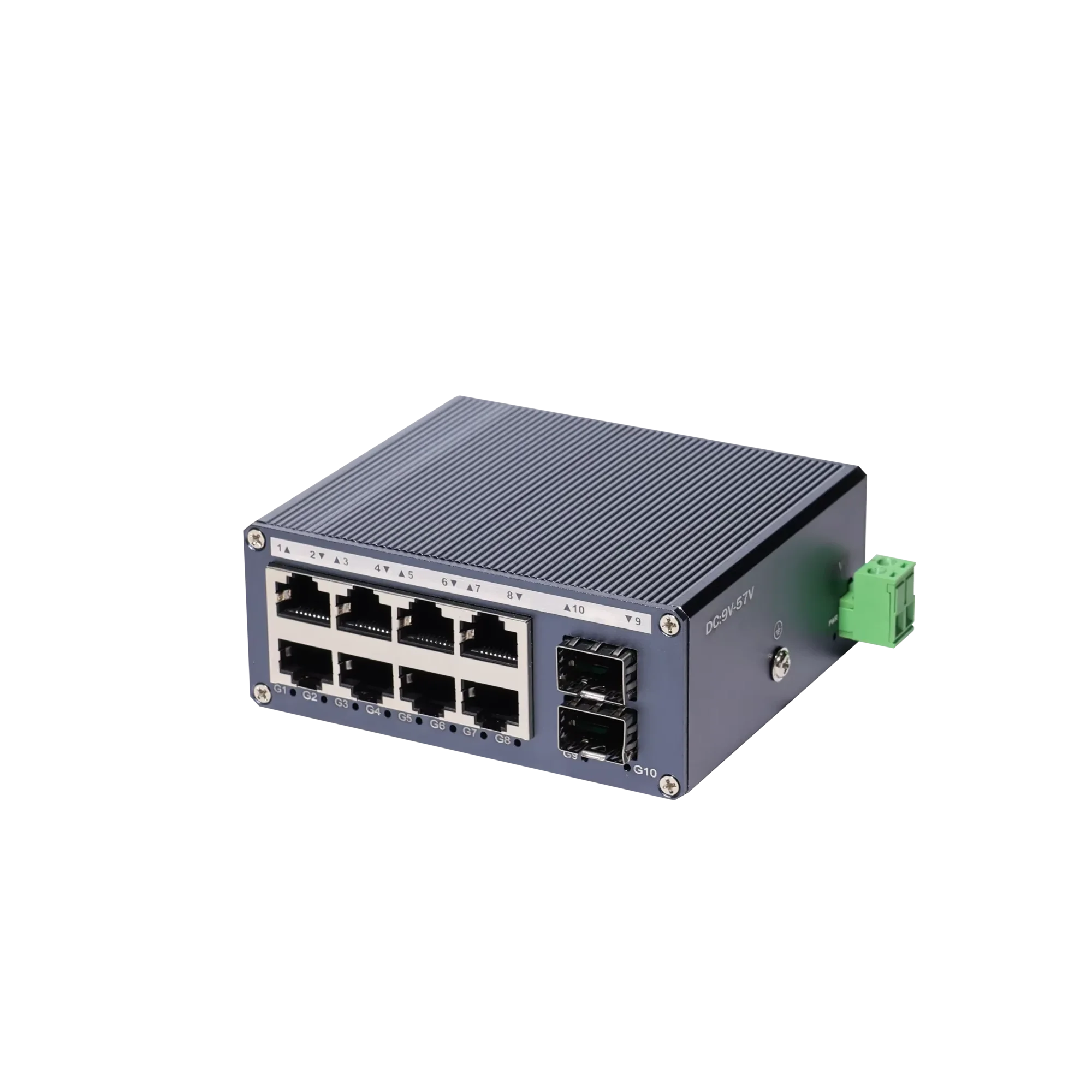 

Gigabit Mini 8-Port Industrial Grade Ethernet Switch 8 10/100/1000Mbps RJ45 2 SFP Slot Uplink DIN Rail Installation