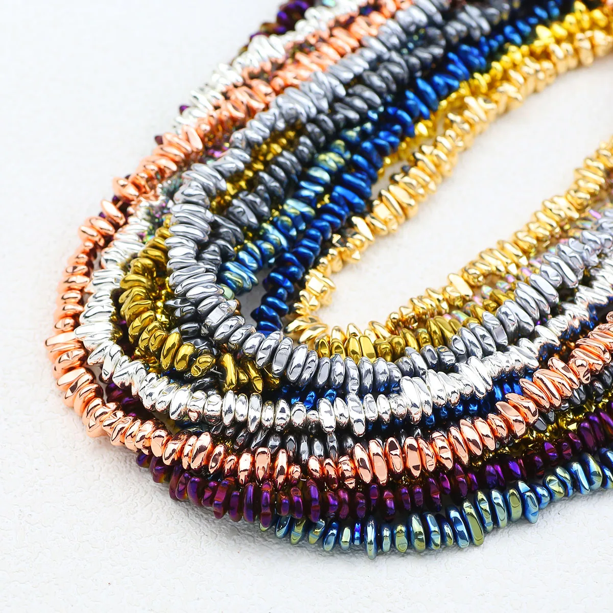 4x6/5x8mm Golden Silvery Plated Irregular Hematite Natural Stone Loose Spacer Beads For Jewelry Making DIY Bracelets Necklaces