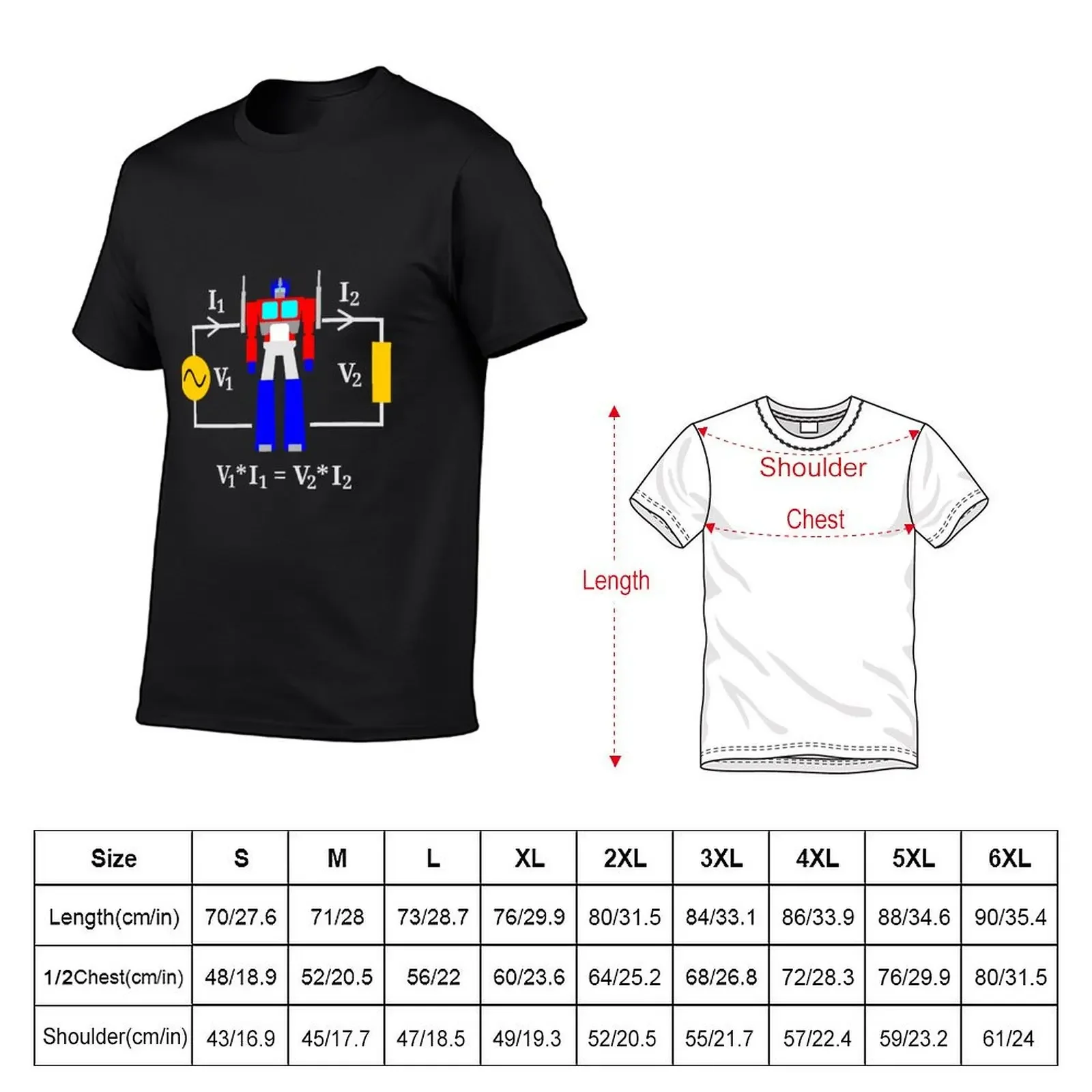 Power Transformer T-shirt customizeds korean fashion blanks t shirts for men