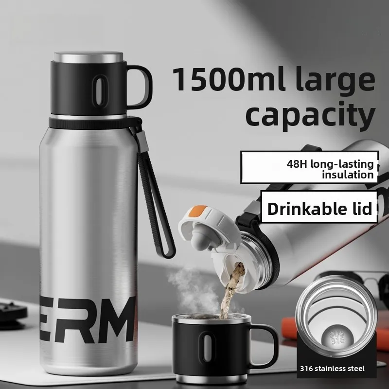 

Erm Large Capacity Tea Water Separation Tea Brewing Cup for Men Car Mounted Stainless Steel Insulated Mug Simple Style Water ...