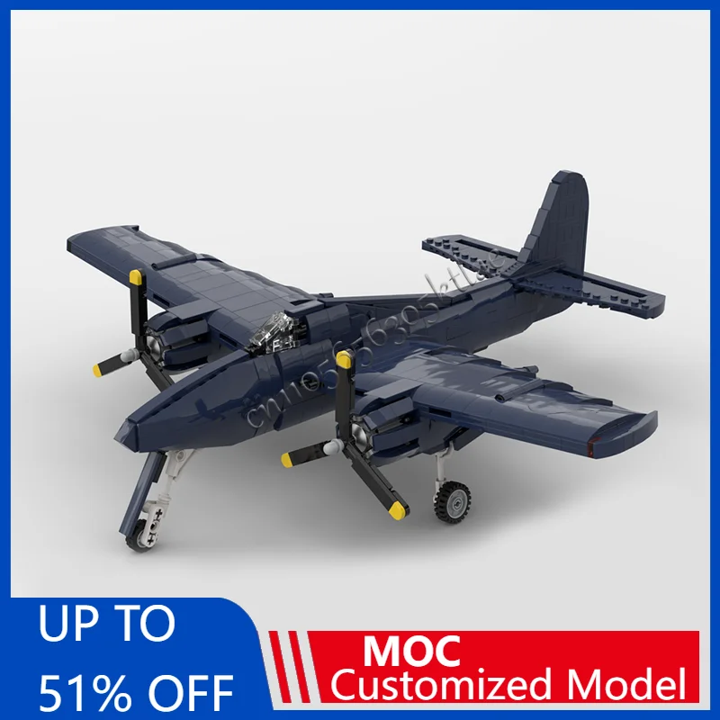 

Новый 994 шт. MOC Flying War Series F7F-3 Tigercat истребитель модель здания DIY собранные развивающие детские игрушки рождественские подарки