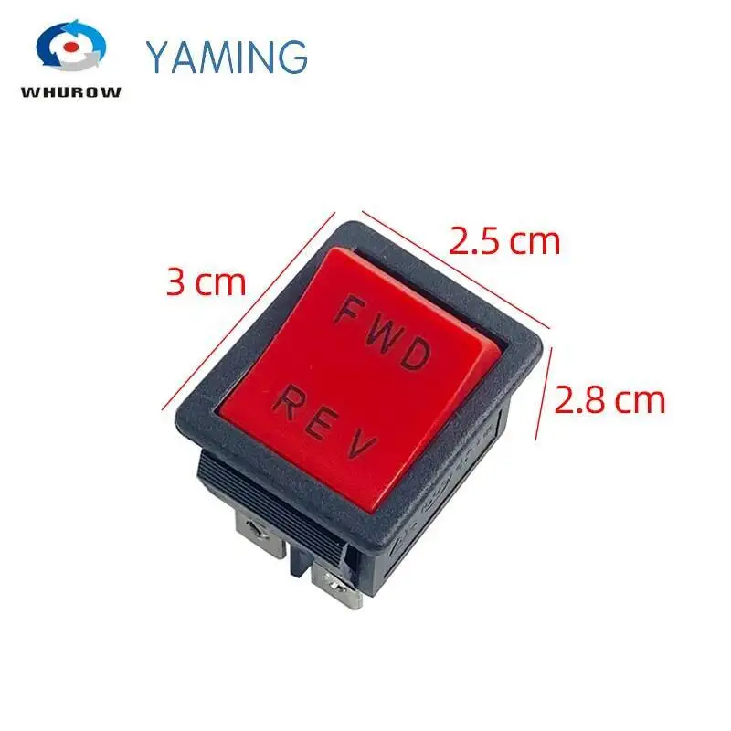 10pcs FWD-REV 6 Pin Toggle Rocker Switch Electrical Welding Machine Power 2 Position ON-OFF Red Mini Boat Push Button