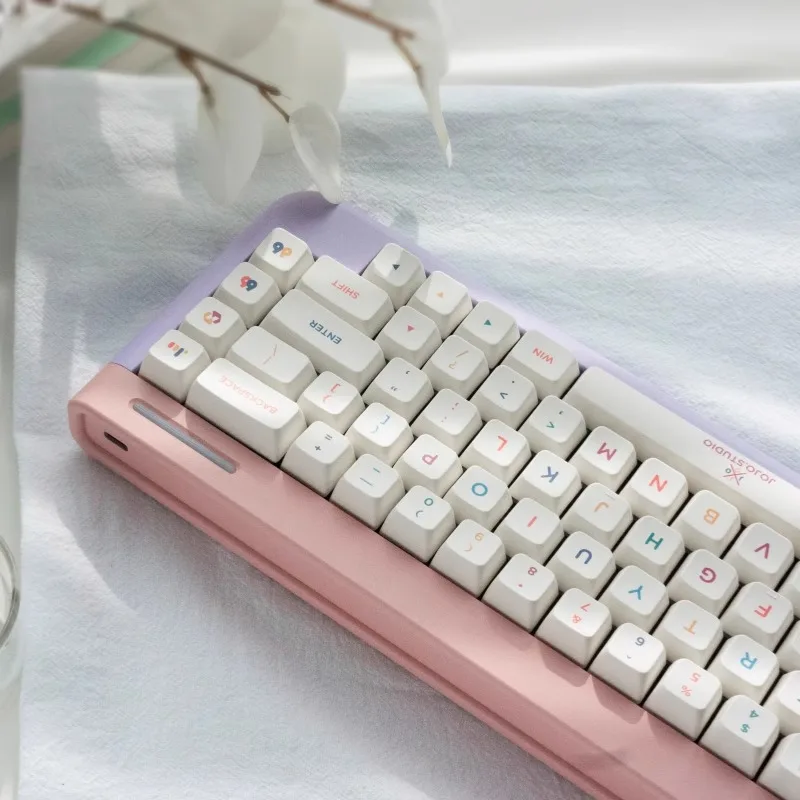 NONO N66 Mechanical Keyboard Kit Wireless Bluetooth GASKET Hot-Swap Custom Cute Girl Pink Aluminum Office Gaming Keyboard Gift