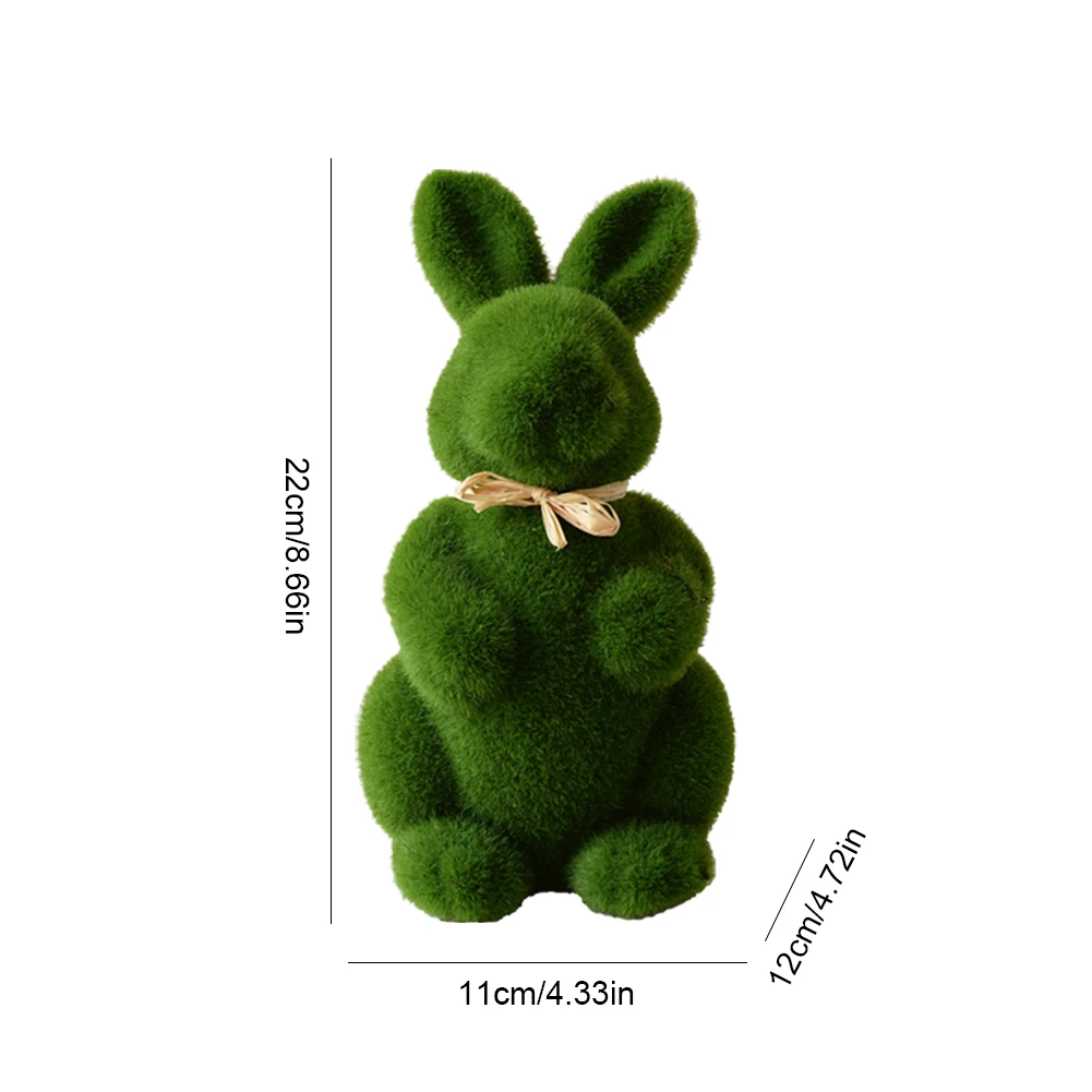 Simulation Moss Foam Easter Bunny Decor Easter Moss Rabbit Figurine Artificial Moss Rabbit Easter Figurine Rabbit Bunny Figurine