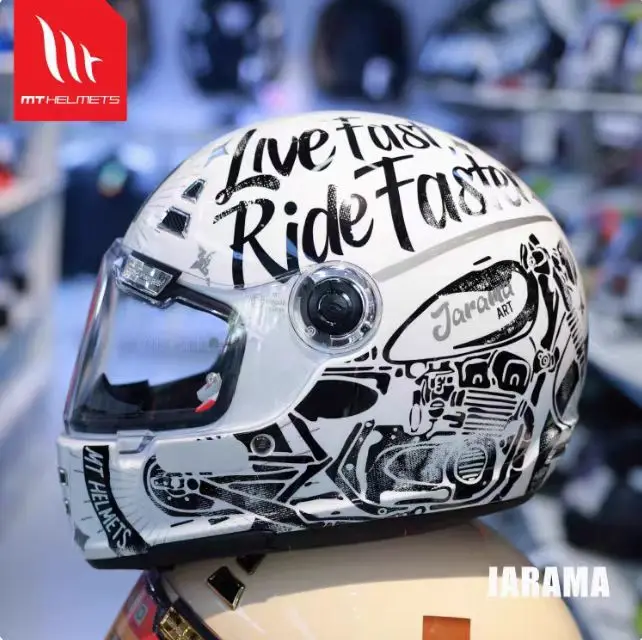 MT HELMETS Helmet Vintage Full Helmet Four Seasons Motorcycle Men Women Autumn and Winter Cruise Locomotive helmet