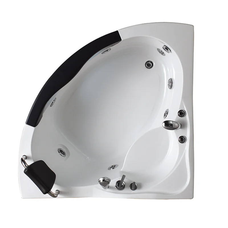 

STLFQiansheng Jiaya Acrylic Fan-shaped Couple Triangle Surfing Massage Thermostatic Home Hotel Small Unit Bathtub