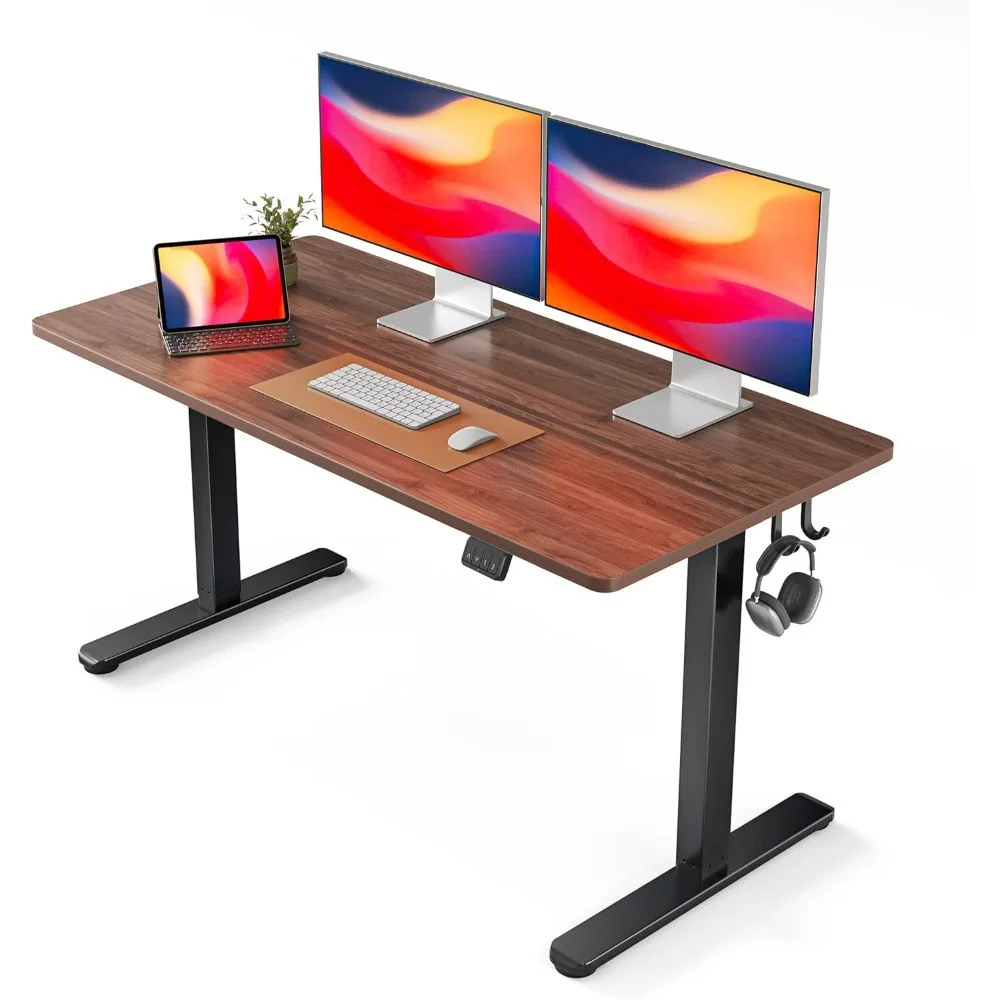 

Electric standing desk, 55 x 24 inch high adjustable standing desk, sitting upright home office desk，black