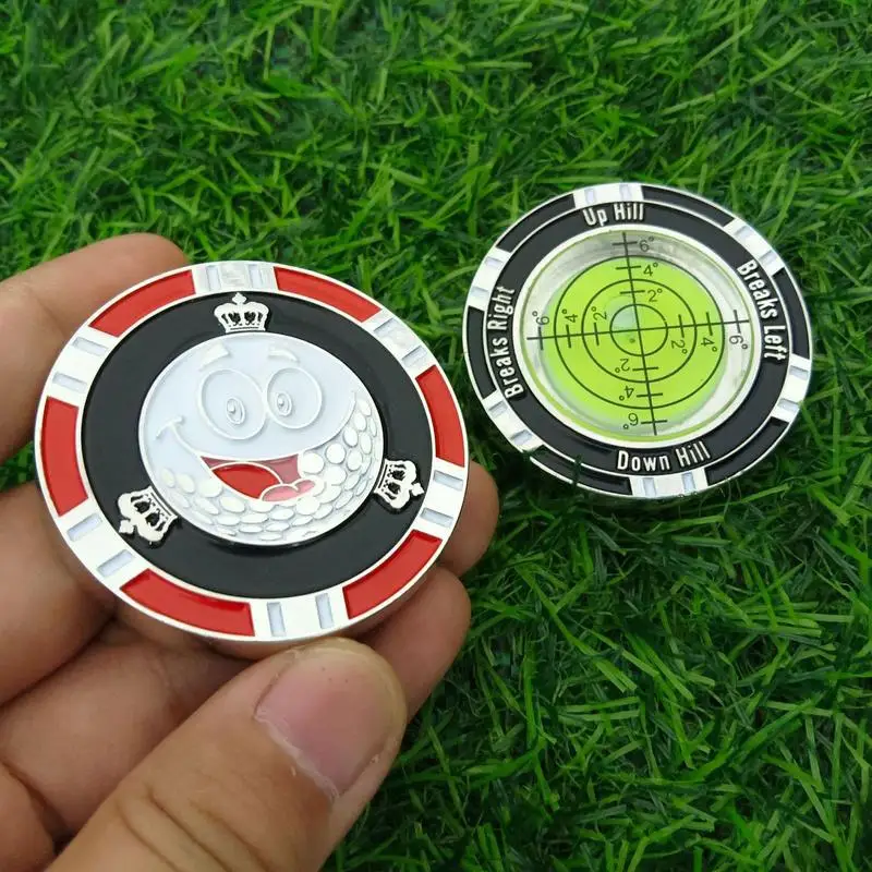 golf chip marker with scale High Precision Golf Green Putt Ball Marker Round Bubble Level Reader Horizontal Golfing Putting Aid