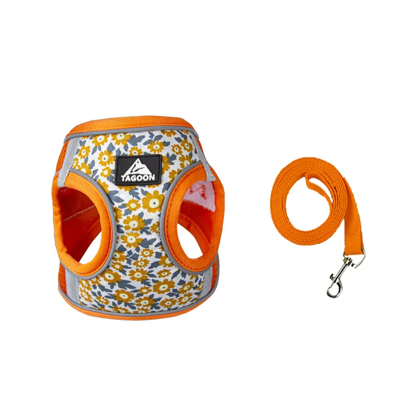 Arnés para perros con correa reflectante ajustable para cachorros_voghion.com